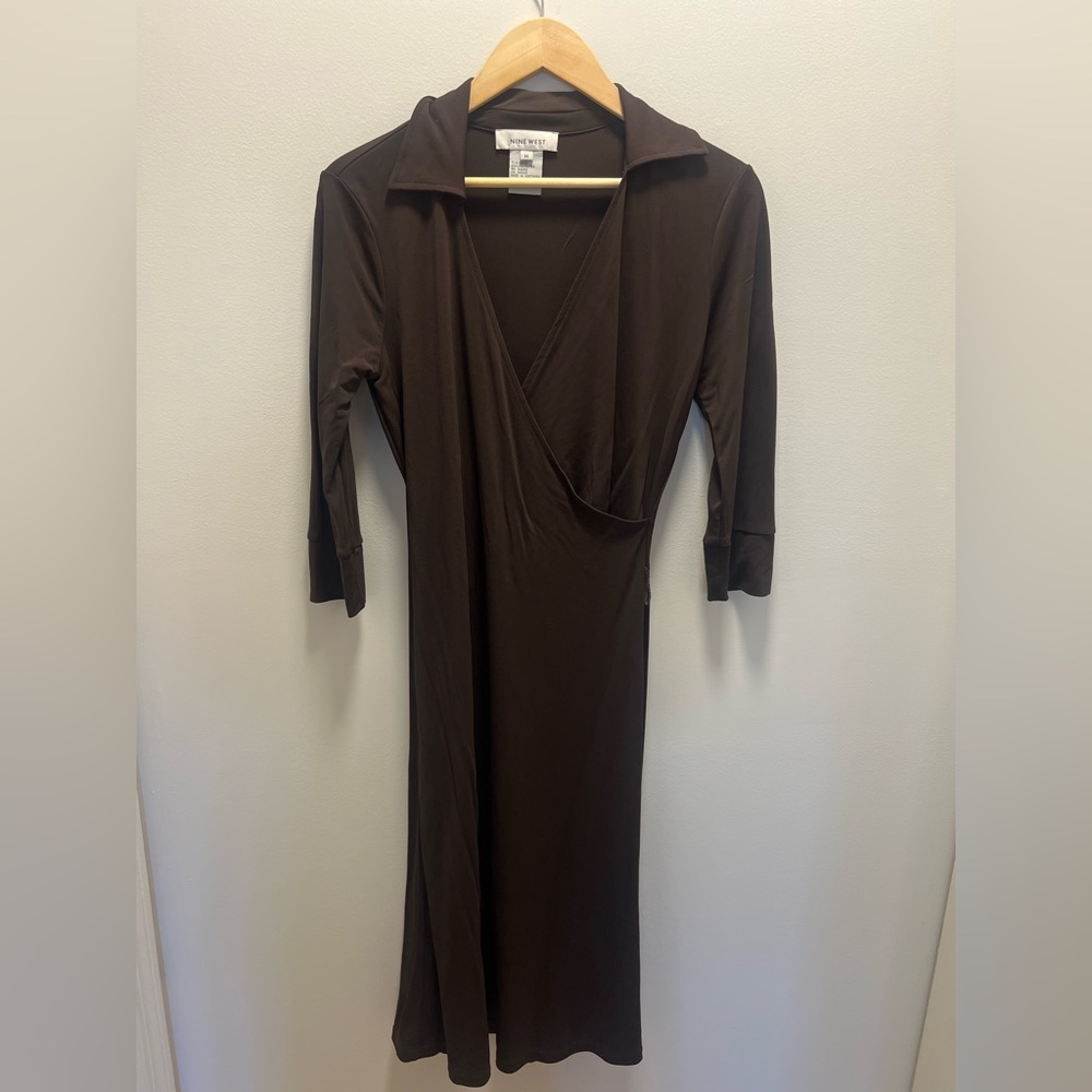 Vintage anime Weat Elegant Brown Wrap Dress